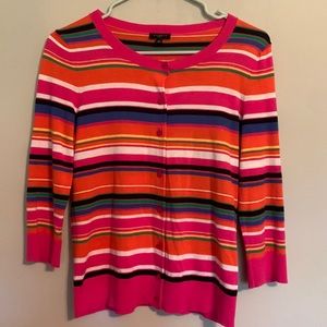 striped talbots 3/4 sleeve button up 💓